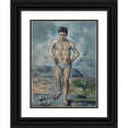 thumbnail image 1 of Paul Cézanne 12x14 Black Ornate Wood Framed Double Matted Museum Art Print Titled: Le Grand Bather (1885), 1 of 5