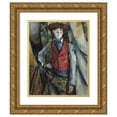 thumbnail image 1 of Paul Cézanne 12x14 Gold Ornate Wood Frame and Double Matted Museum Art Print Titled - Boy in a Red Waistcoat (1888-1890), 1 of 4