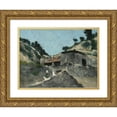 thumbnail image 1 of Paul Cézanne 14x11 Gold Ornate Wood Frame and Double Matted Museum Art Print Titled - Landscape with Water&nbsp;Mill (ca.&nbsp;1871), 1 of 4
