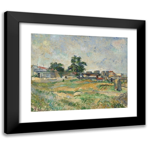 Paul Cézanne 14x12 Black Modern Framed Museum Art Print Titled - Landscape Near Paris (C. 1876)