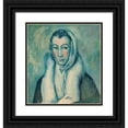 thumbnail image 1 of Paul Cézanne 15x16 Black Ornate Wood Framed Double Matted Museum Art Print Titled - The Woman with Hermine, According to Greco (1885-86), 1 of 5