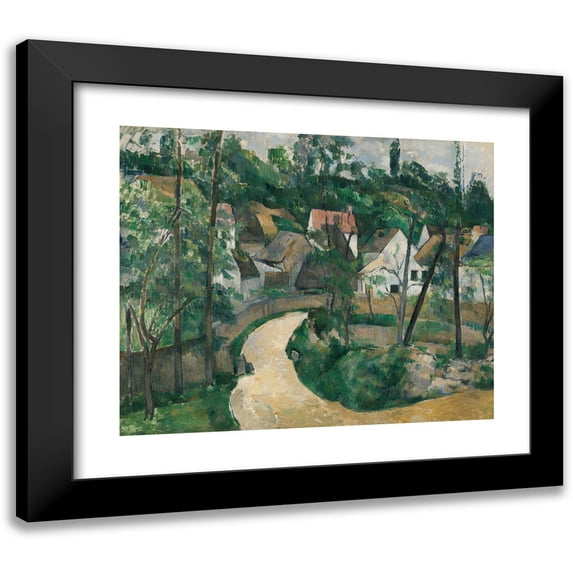 Paul Cézanne 17x15 Black Modern Framed Museum Art Print Titled - Turn in the Road (About 1881)