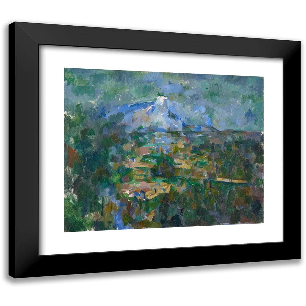 Paul Cézanne 17x15 Black Modern Framed Museum Art Print Titled - View of Mount Sainte-Victoire from Les Laires (1904-1906)