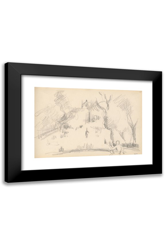 Paul Cézanne 18x13 Black Modern Framed Museum Art Print Titled - House in a Park (1883-1886)
