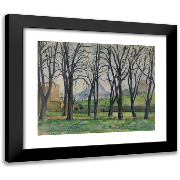 Paul Cézanne 18x15 Black Modern Framed Museum Art Print Titled - Chestnut Trees at Jas De Bouffan (C. 1885-1886)