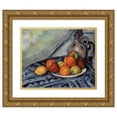 thumbnail image 1 of Paul Cézanne 18x15 Gold Ornate Wood Frame and Double Matted Museum Art Print Titled - Fruit and a Jug on a Table (circa 1890), 1 of 4