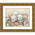 thumbnail image 1 of Paul Cézanne 18x15 Gold Ornate Wood Frame and Double Matted Museum Art Print Titled - The Three Skulls (1902-1906), 1 of 4