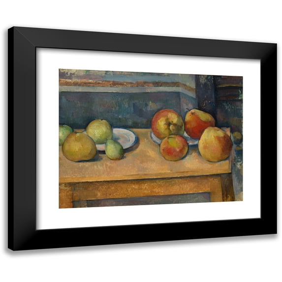 Paul Cézanne 24x19 Black Modern Framed Museum Art Print Titled - Still Life with Apples and Pears (ca. 1891-92)