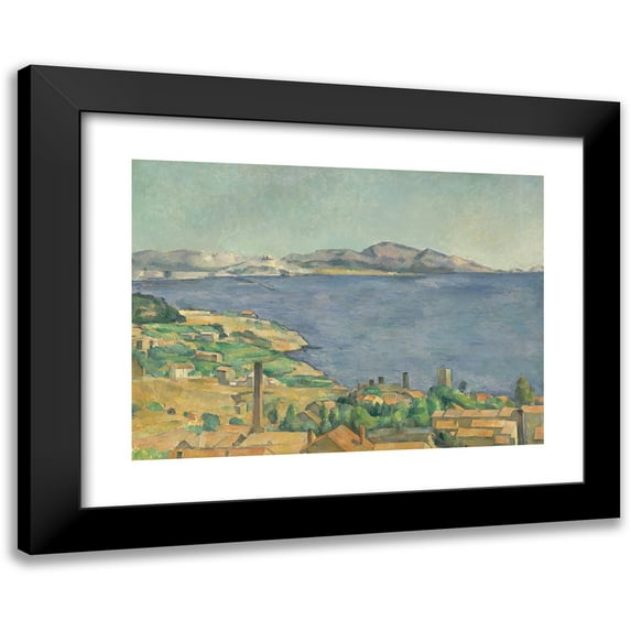 Paul Cézanne 24x19 Black Modern Framed Museum Art Print Titled - The Gulf of Marseilles Seen from L’Estaque (ca. 1885)