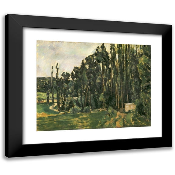 Paul Cézanne 24x20 Black Modern Framed Museum Art Print Titled - Poplars (1879 - 1880)