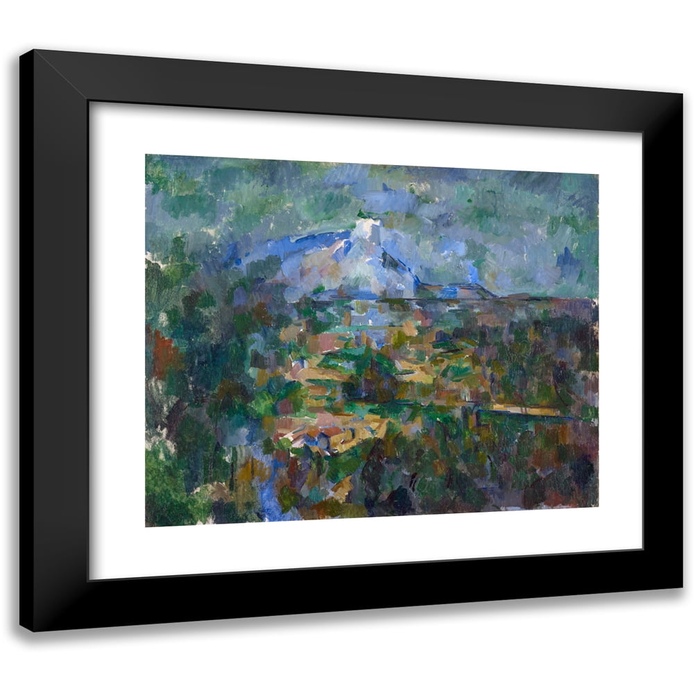 Paul Cézanne 24x20 Black Modern Framed Museum Art Print Titled - The Mont Sainte-Victoire Seen from Les Laures (1904)