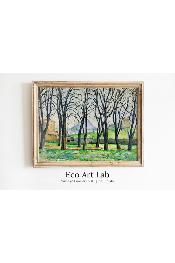 Paul Cezanne Chestnut Trees Print, Unframed Paper Poster 8x10in