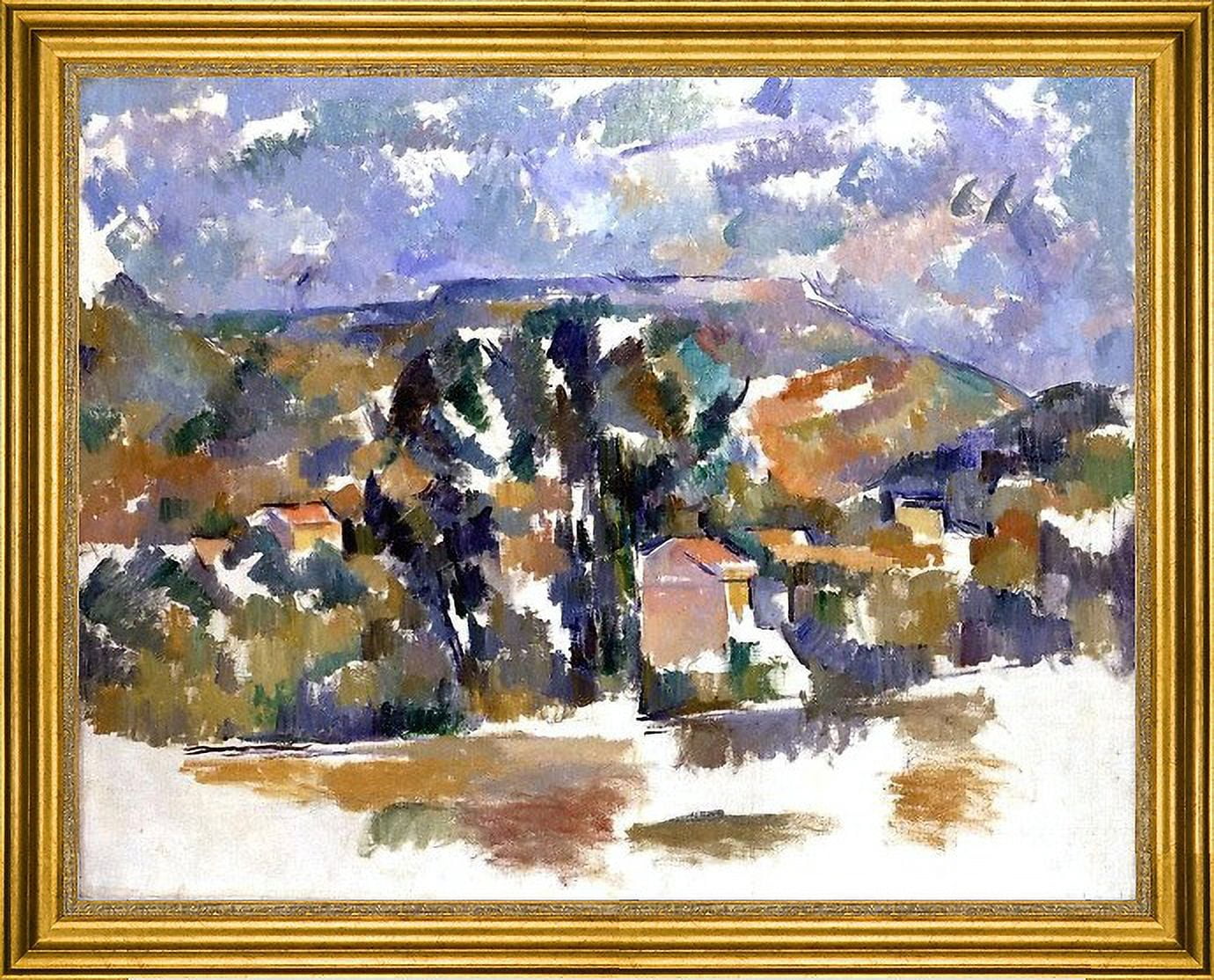 Paul Cezanne Mont Sainte-Victoire Seen from Les Lauves - 18" x 24" Framed Premium Canvas Print