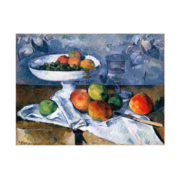 Trademark Fine Art Paul Cezanne Still Life With Fruit Dish Canvas Wall Art - 18x24