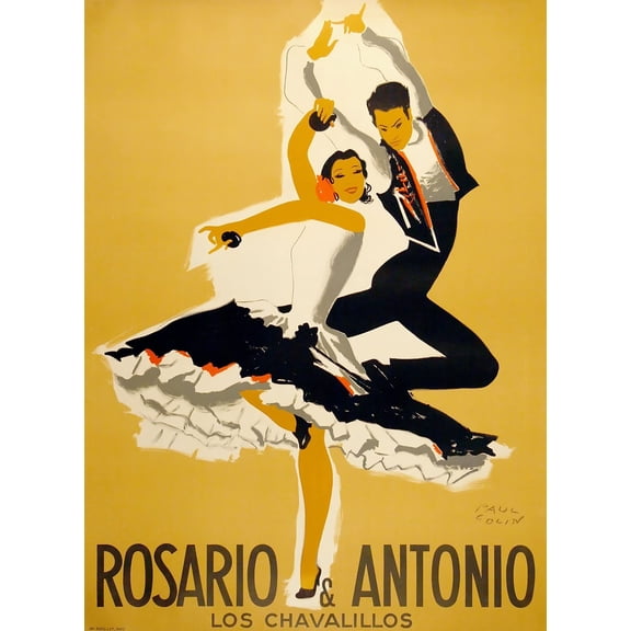 Wall Art Impressions 24x18in Paul Colin Rosario & Antonio Los Chavalillos flamenco dance