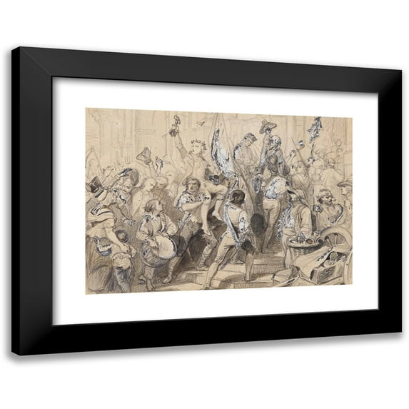 Paul Delaroche 18x14 Black Modern Framed Museum Art Print Titled - The Return of the Taking of the Bastille