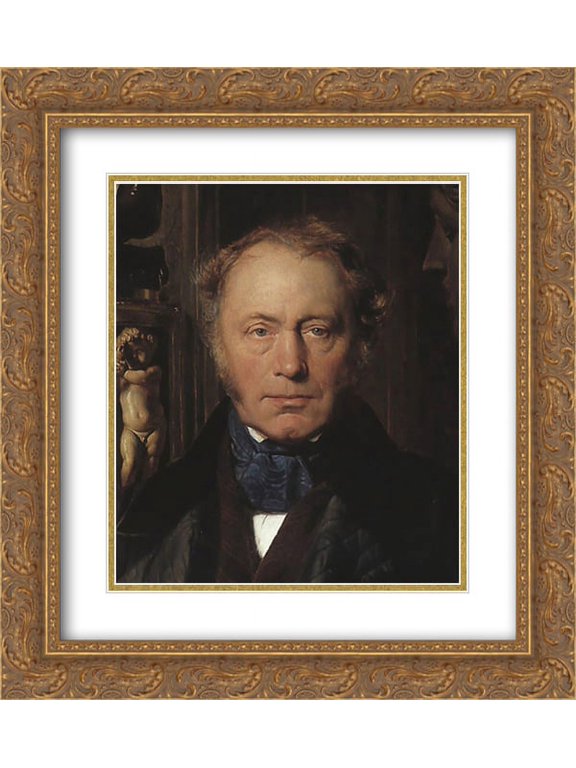 Paul Delaroche 2x Matted 20x24 Gold Ornate Framed Art Print 'Portrait ' detail'