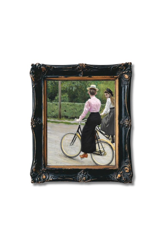Paul Fischer Vintage Bicycle Art Poster Elegant Women Cycling Home Decor, 8x12 UNFRAMED
