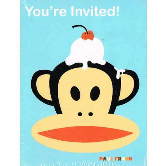 Paul Frank Invitations and Thank You Notes, 8 Count
