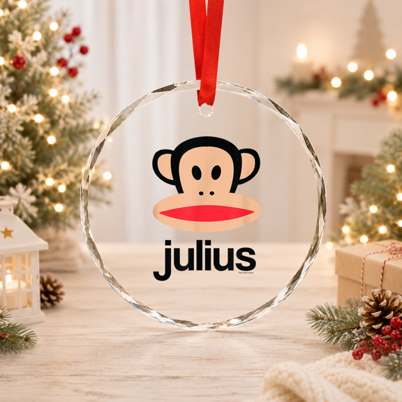 Paul Frank Julius Monkey Face Glass Ornament, Glass Ornament