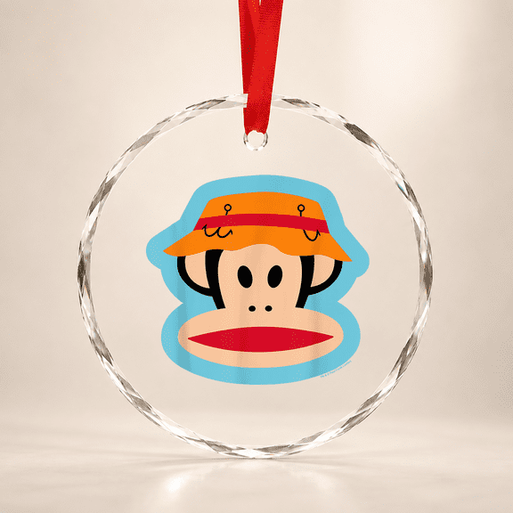 Paul Frank Julius The Monkey Fishing Hat Glass Ornament