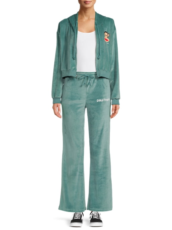 Junior's Graphic Velour Hoodie & Pants Set, 2-Piece