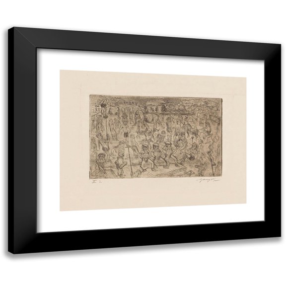 Paul Gangolf 14x12 Black Modern Framed Museum Art Print Titled - Das Hindidorf (1930)