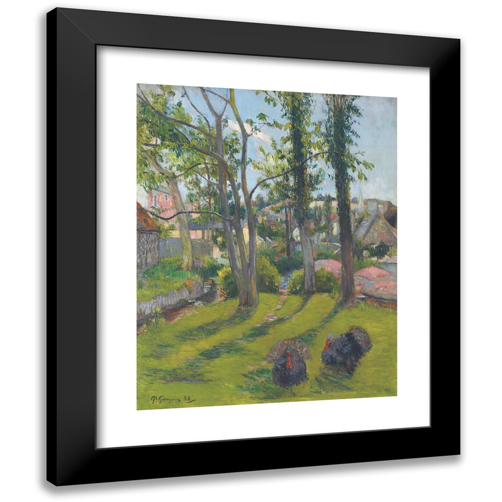 Paul Gauguin 12x14 Black Modern Framed Museum Art Print Titled - Les Dindons, Pont-Aven (1888)