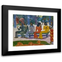 Paul Gauguin 14x12 Black Modern Framed Museum Art Print Titled - Ta Matete (The Market) (1892)