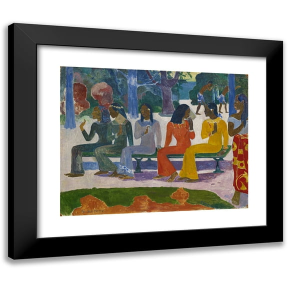 Paul Gauguin 14x12 Black Modern Framed Museum Art Print Titled - Ta Matete (The Market) (1892)