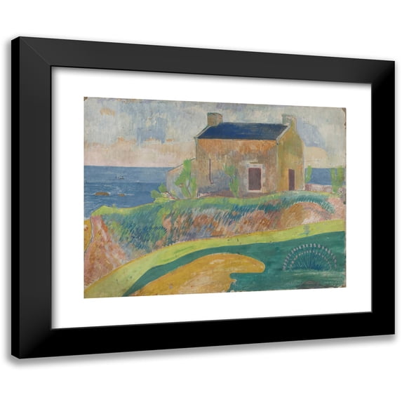 Paul Gauguin 24x19 Black Modern Framed Museum Art Print Titled - La Maison Du Pendu (circa 1889-90)
