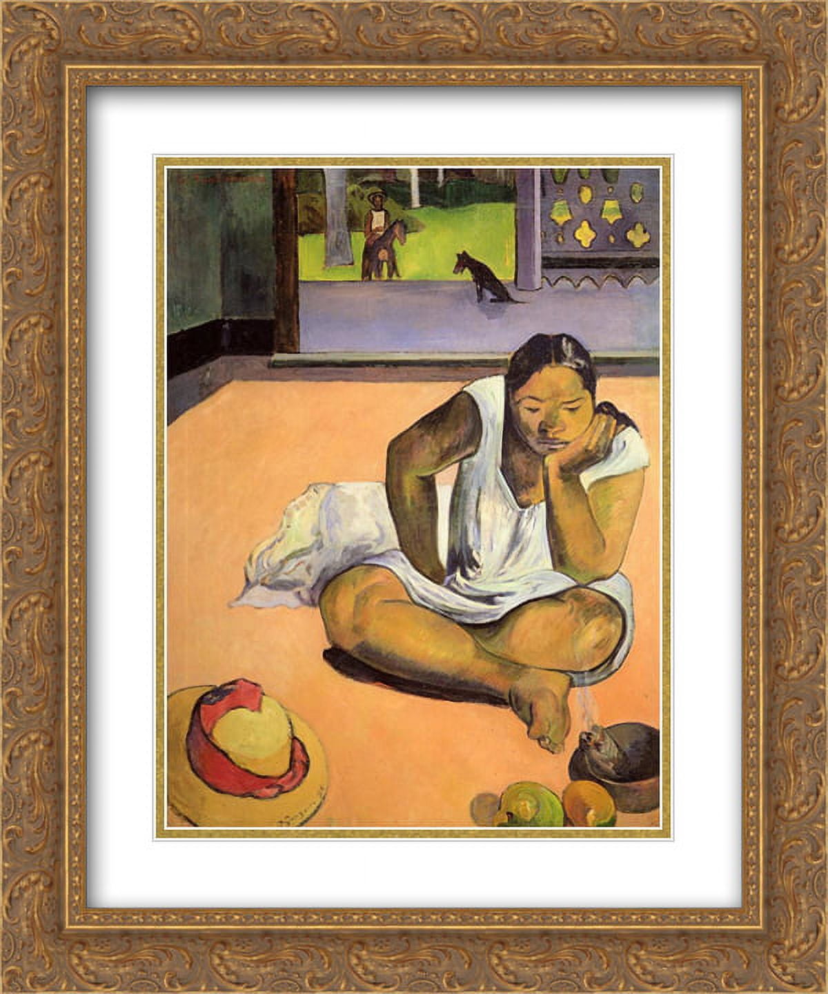 Paul Gauguin 2x Matted 20x24 Gold Ornate Framed Art Print 'Brooding ...