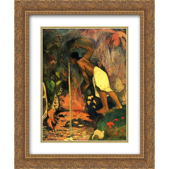Paul Gauguin 2x Matted 20x24 Gold Ornate Framed Art Print 'Mysterious Water'