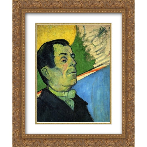 Paul Gauguin 2x Matted 20x24 Gold Ornate Framed Art Print 'Portrait of a man wearing a lavalliere'