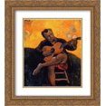 thumbnail image 1 of Paul Gauguin 2x Matted 20x24 Gold Ornate Framed Art Print 'The guitar player', 1 of 2