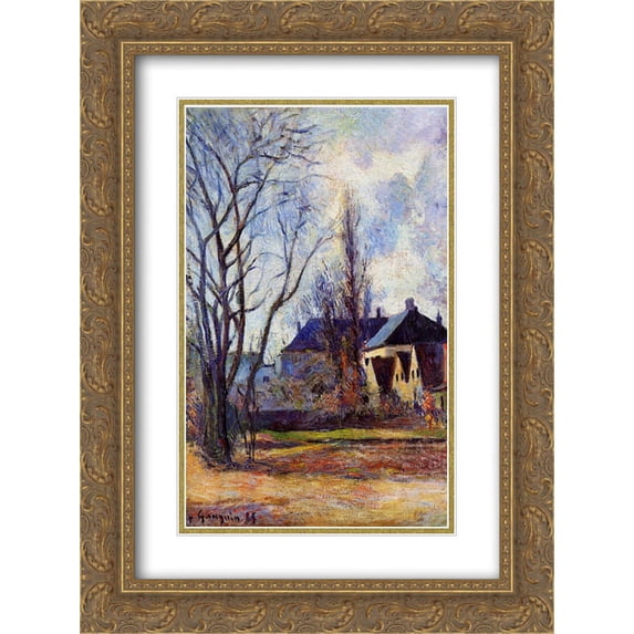 Paul Gauguin 2x Matted 20x24 Gold Ornate Framed Art Print 'Winter's end'