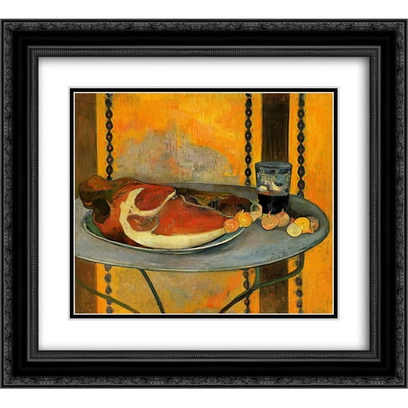 Paul Gauguin 2x Matted 22x20 Black Ornate Framed Art Print 'The Ham'