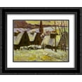 thumbnail image 1 of Paul Gauguin 2x Matted 24x20 Black Ornate Framed Art Print 'Breton village under snow', 1 of 2