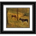 thumbnail image 1 of Paul Gauguin 2x Matted 24x20 Black Ornate Framed Art Print 'Horse and Cow in a Meadow', 1 of 2