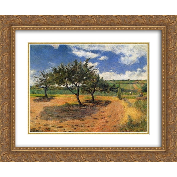 Paul Gauguin 2x Matted 24x20 Gold Ornate Framed Art Print 'Apple-Trees in Blossom'