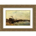 thumbnail image 1 of Paul Gauguin 2x Matted 24x20 Gold Ornate Framed Art Print 'Port de Grenelle', 1 of 2