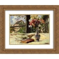 thumbnail image 1 of Paul Gauguin 2x Matted 24x20 Gold Ornate Framed Art Print 'Still life. Vase with flowers on the window', 1 of 2