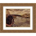 thumbnail image 1 of Paul Gauguin 2x Matted 24x20 Gold Ornate Framed Art Print 'The Port Of Rouen', 1 of 2