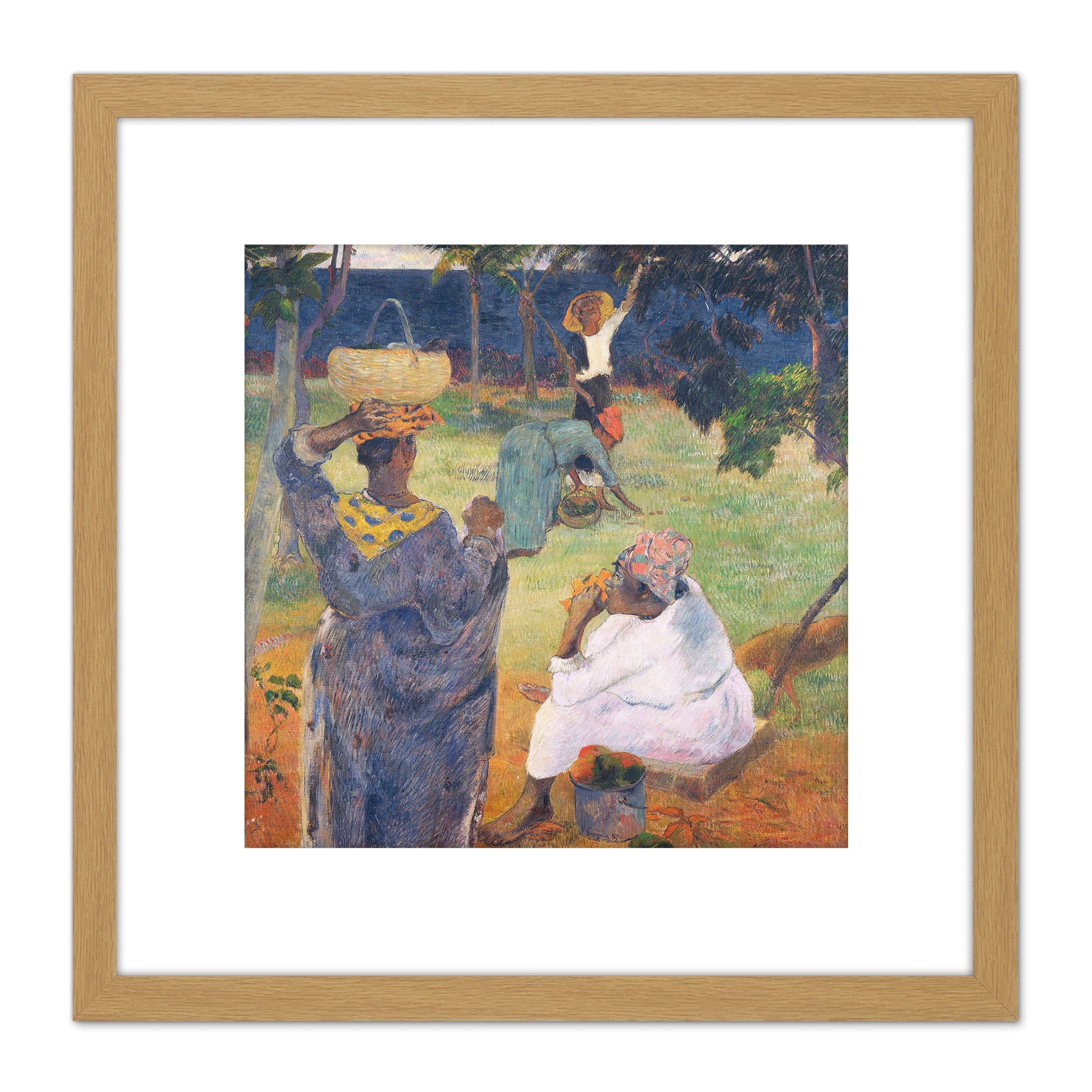 Paul Gauguin Among The Mangoes At Martinique Cropped 8X8 Inch Square ...