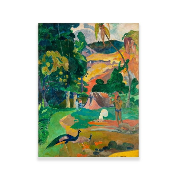 Paul Gauguin Canvas Art Prints - Landscape with Peacocks Poster - Impressionist Art Prints - Oil Painting Reproduction Nature Wall Decor for Office Bedroom