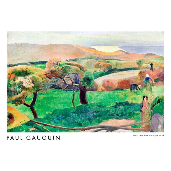 Paul Gauguin - Landscape From Bretagne Print Wall Art, Modern Wall Decor For Living Room Bedroom, 8x12 UNFRAMED