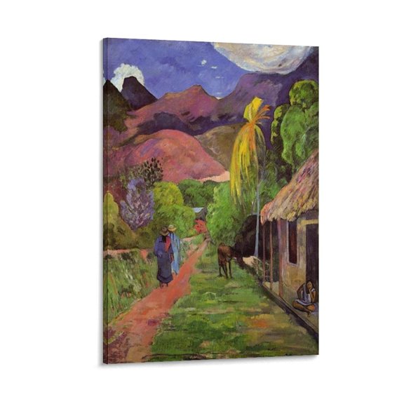 Paul Gauguin Prints Rue De Tahiti Canvas Wall Art Poster Posters Art Print Wall Photo Paint Poster Hanging Picture Family Bedroom Decor Gift 12x18inch(30x45cm)