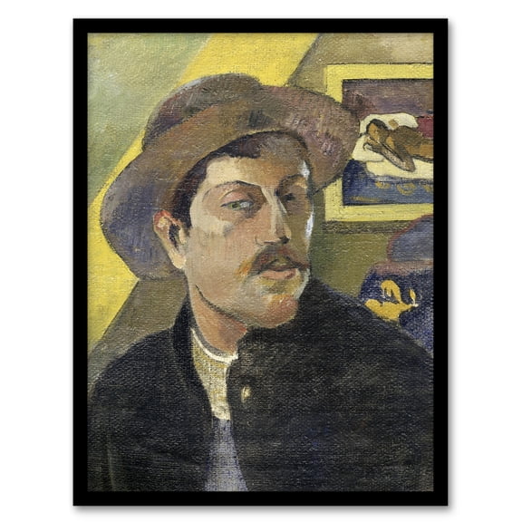 Paul Gauguin Self Portrait in a Hat Oil Painting Framed Wall Art Print A4