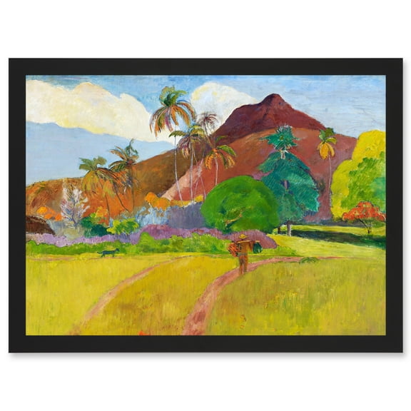 Paul Gauguin Tahitian Landscape Painting Artwork Framed Wall Art Print A4