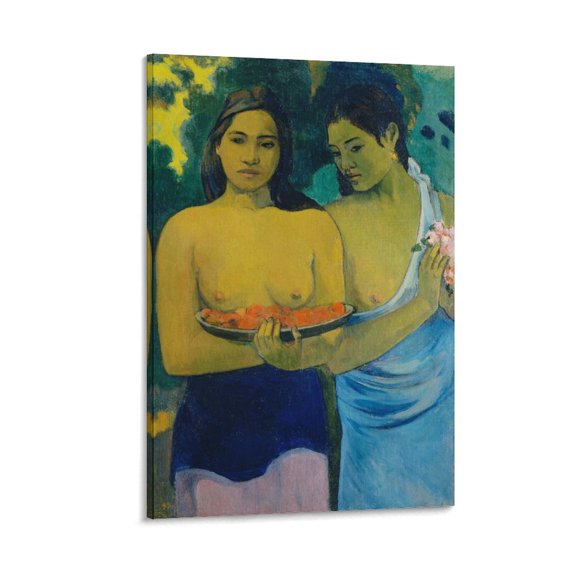 Paul Gauguin Two Tahitian Women Art Poster Gifts Canvas Painting Poster Wall Art Decorative Picture Prints Modern Decor 16x24inch(40x60cm)